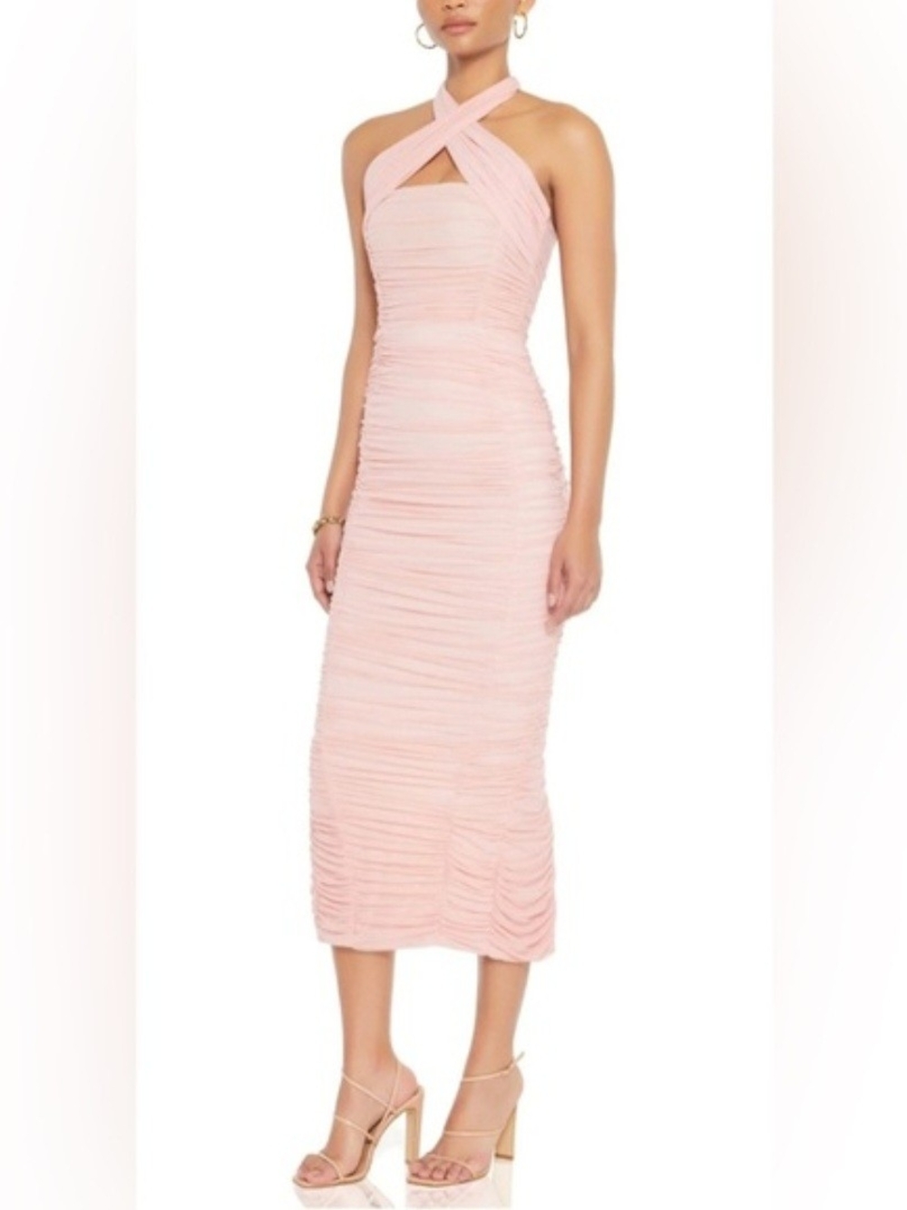 New Nookie Monroe Midi Dress In Baby Pink Size Large